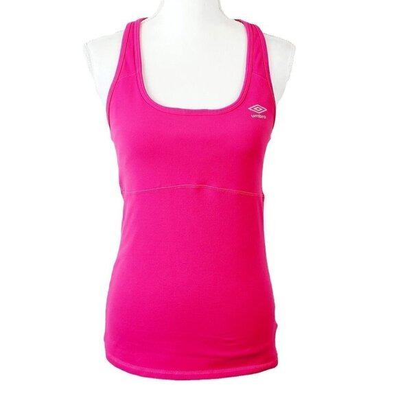 Umbro Racerback Tank Pink Size Medium Built In Bra Thick Fabric Athletic Gym - Picture 2 of 11
